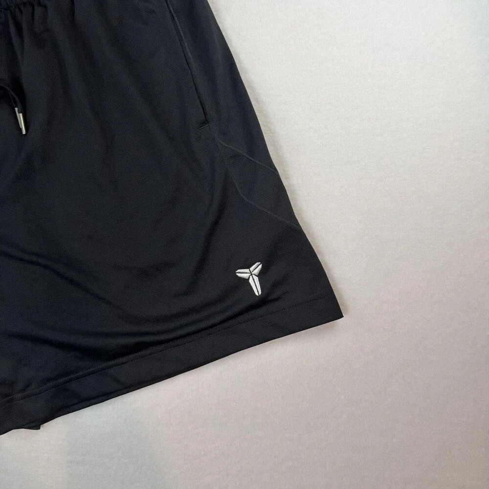 Nike kobe DRI-FIT Mens Medium Black Mesh 6” Basketball Shorts Pockets athletic